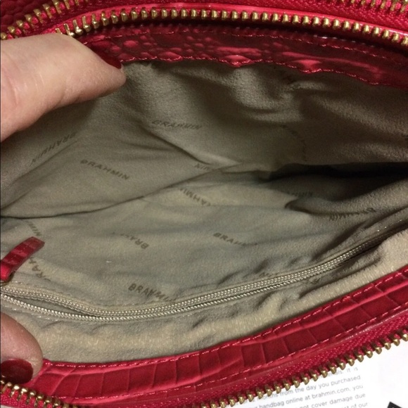 NWOT Brahmin Perri Crossbody HOT PINK Ribbon Melbourne Leather - Picture 7 of 8